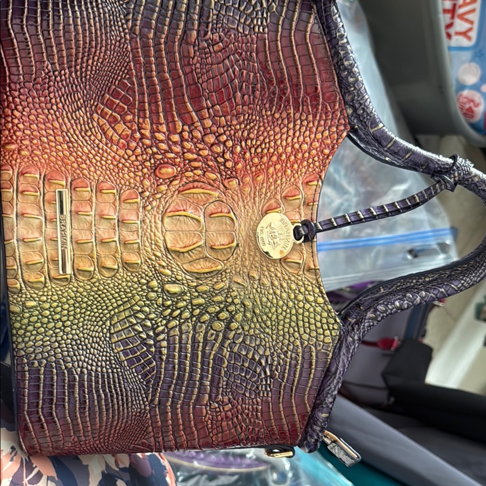 Colorful Crocodile Embossed Women's Bag